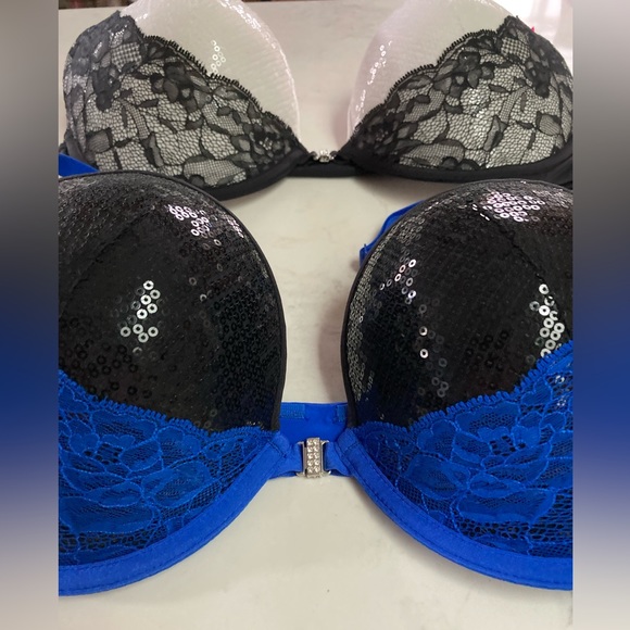 Pair of LaSenza Beyond Cleavage Sz 38C Front clasp Convertible Lace & Bead - Picture 3 of 16
